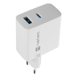 NATEC ŁADOWARKA RIBERA GAN 1X USB-A + 1X USB-C 65W BIAŁA NUC-2144
