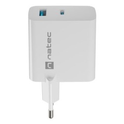 NATEC ŁADOWARKA RIBERA GAN 1X USB-A + 1X USB-C 65W BIAŁA NUC-2144