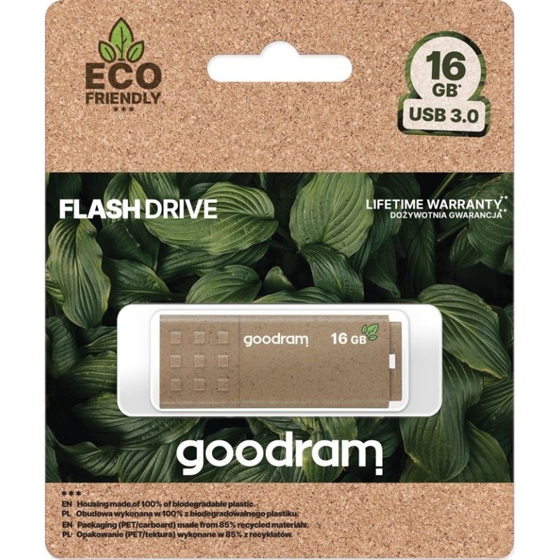 GOODRAM FLASHDRIVE 16GB UME3 ECO FRIENDLY USB 3.0 GOODRAM RETAIL GOODRAM FLASHDRIVE 16GB UME3 ECO FRIENDLY USB 3.0 GOODRAM RETAIL