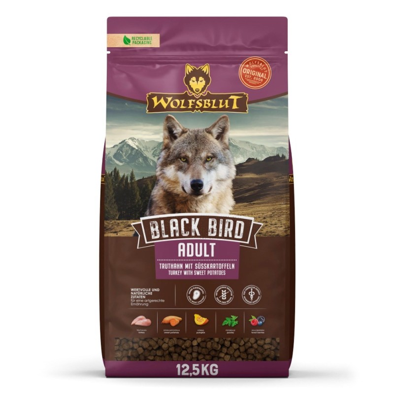 WOLFSBLUT Black Bird Adult turkey/sweet potat.12,5kg WOLFSBLUT Black Bird Adult turkey/sweet potat.12,5kg