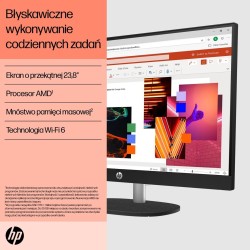 HP AiO 24-cr0312nw Ryzen 5 7520 23.8" FHD IPS 250nits AG 16GB DDR5 SSD512 Radeon 610M Cam720p kB+Mouse Win11 Shell White 2Y