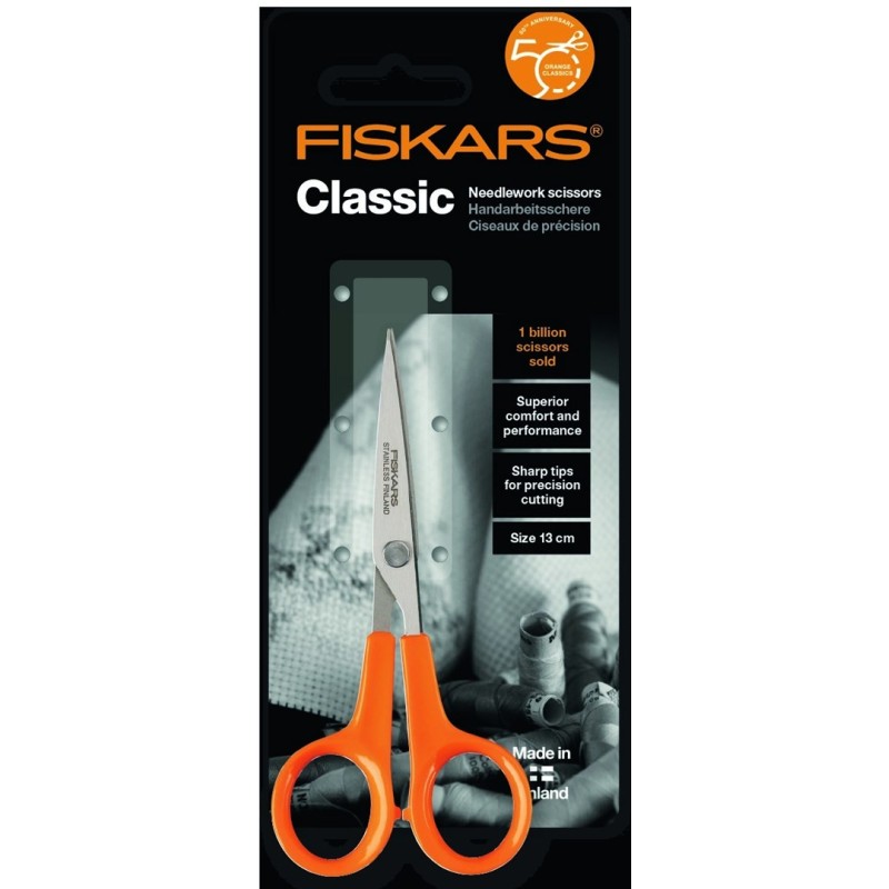 Fiskars 9881 nożyczki szkolne i papiernicze Proste cięcie Metaliczny, Pomarańczowy