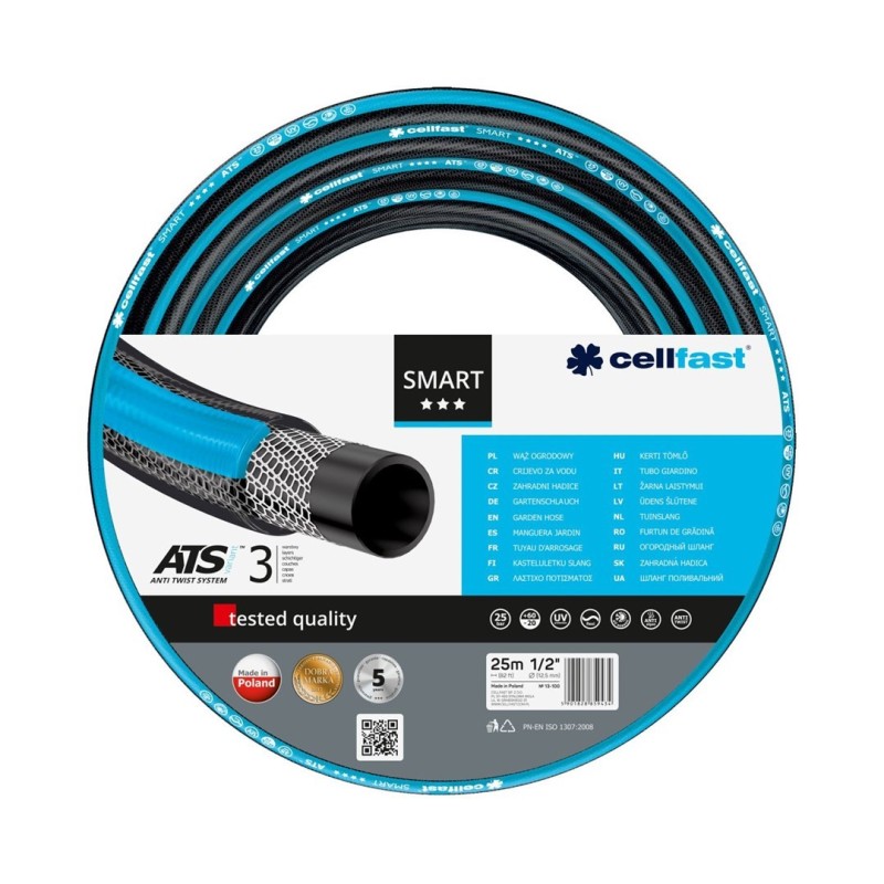 CELLFAST SMART ATSV wąż ogrodowy 1/2" 25 m Nad ziemią Czarny, Niebieski CELLFAST SMART ATSV wąż ogrodowy 1/2" 25 m Nad ziemią Czarny, Niebieski