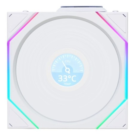 Wentylator Lian Li UNI FAN TL Wireless LCD Lüfter, ARGB, PWM - 120 mm, biały