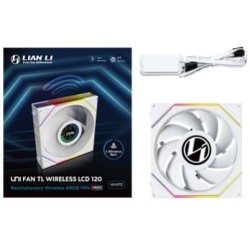 Wentylator Lian Li UNI FAN TL Wireless LCD Lüfter, ARGB, PWM - 120 mm, biały
