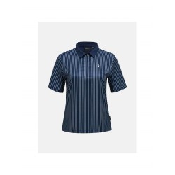 Koszulka PEAK PERFORMANCE W Graphic SS Zip Polo niebieski - M