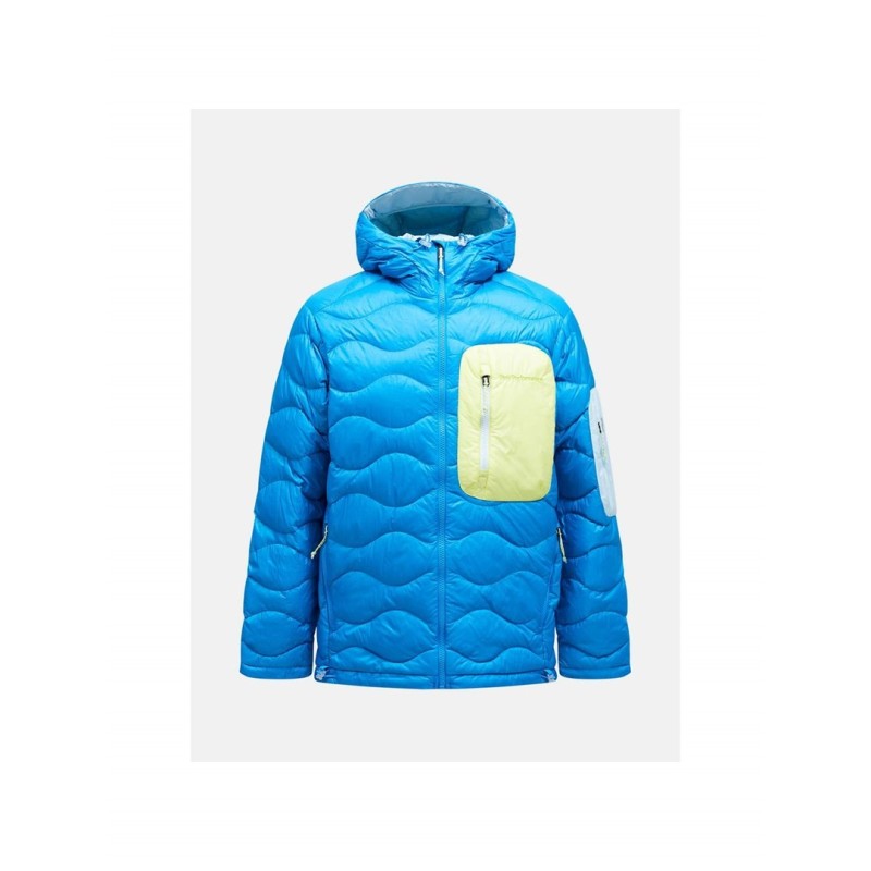 Kurtka puchowa Peak Performance Helium Utility Down Hood Jacket - bril blue/cloud/sunny adventur