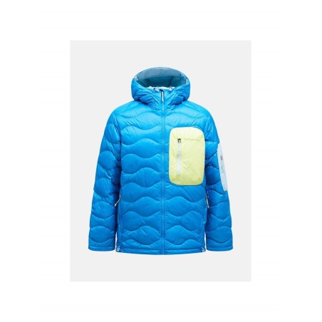 Kurtka puchowa Peak Performance Helium Utility Down Hood Jacket - bril blue/cloud/sunny adventur