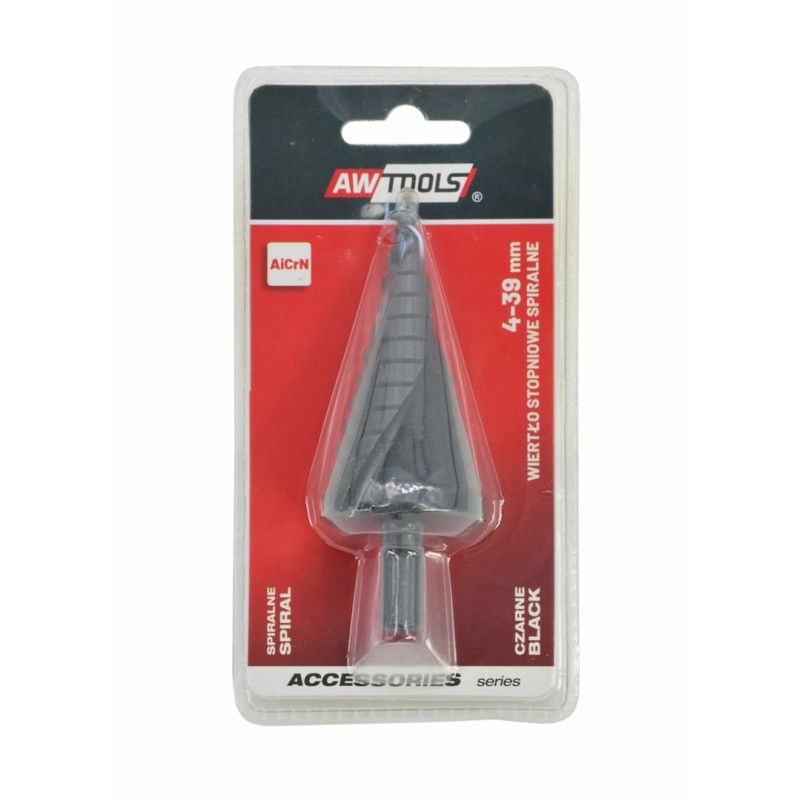 AW WIERTŁO STOPNIOWE SPIRALNE/ 4-39mm/ AICrN/ CZARNE