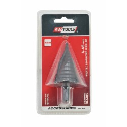 AW WIERTŁO STOPNIOWE SPIRALNE/ 4-45mm/ AICrN/ CZARNE