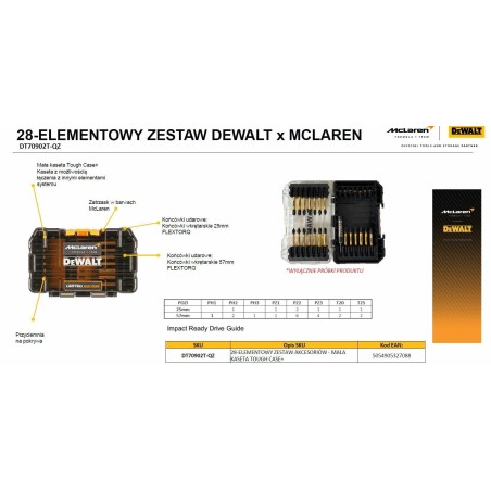 DEWALT ZESTAW KOŃCÓWEK FLEXTORQ 28cz. /MCALREN