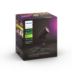 HUE LILY czarny reflektor ogrodowy LED 8W 2000-6500K 600LM RGB WCA IP65 ALUMINIUM