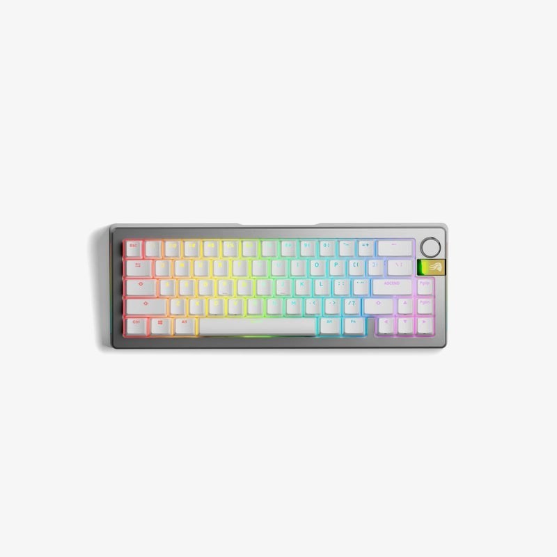 Klawiatura Glorious GMMK 3 Pro HE Wireless 65% Custom Gaming-Tastatur - Pre-Built, ANSI (USA), Fox HE Switches, srebrna