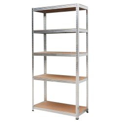 Regał AW z 5 półkami, wymiary 200x90x40, nośność 300kg, WCISKANY SZYBKI MONTAŻ