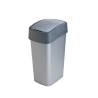 CURVER KOSZ NA ŚMIECI "FLIP BIN" 50L /SREBRNY/ GRAFITOWY