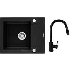 Zestaw - Zlewozmywak PYRAMIS MIDO (62x50) 1B 1D + Bateria IDEA Black Edition - 070167602BE - Volcano