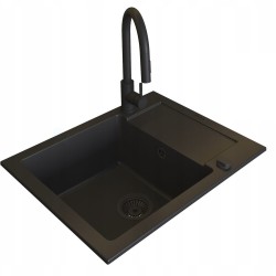 Zestaw - Zlewozmywak PYRAMIS MIDO (62x50) 1B 1D + Bateria IDEA Black Edition - 070167602BE - Volcano
