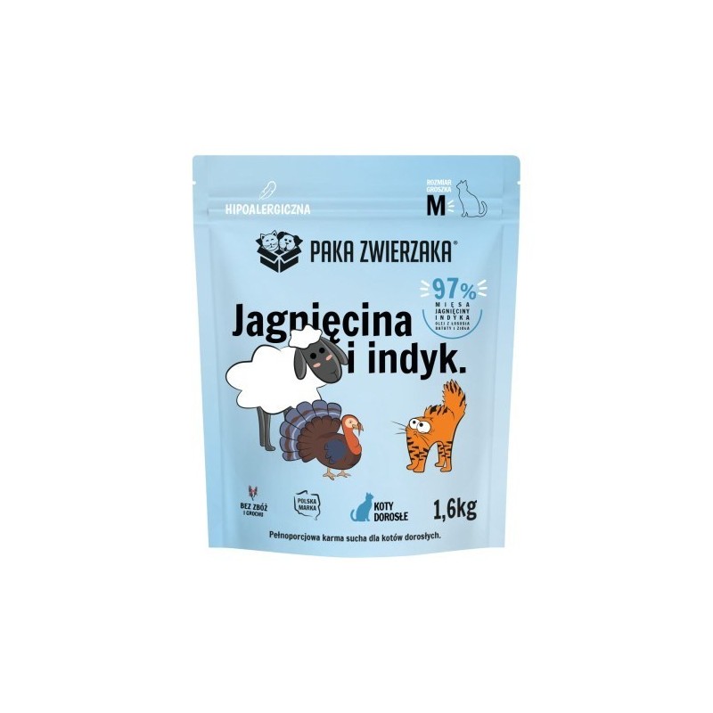 Paka Zwierzaka Jagnięcina z indykiem "M" 1,6kg Paka Zwierzaka Jagnięcina z indykiem "M" 1,6kg