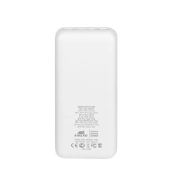 RIVACASE POWERBANK 20.000 MAH USB-C 20W + QI 10W, 1X WE/WY USB-C 20W, 2X USB-A QC18W, WEJŚCIE MICRO-USB,INDUKCJA QI 10W,BIAŁY
