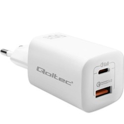 Qoltec 50765 ładowarka do urządzeń przenośnych Laptop, Przenośna konsola do gier, Power bank, Smartfon, Smartwatch, Tablet Biały