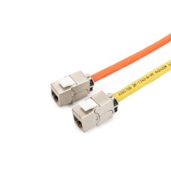 Moduł (gniazdo) keystone RJ45 (8P8C) kat.6A, STP,ekranowany, beznarzędziowy, stalowy, 24szt