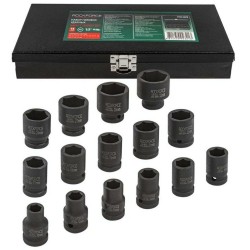 ROCKFORCE NASADKI UDAROWE kpl. 15el.1/2" 6-KĄT. (10-32mm)