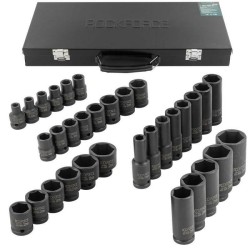 Rockforce nasadki udarowe komplet 33 elementów 1/2" 6-kąt 8-32mm