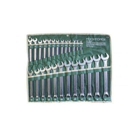 ROCKFORCE KLUCZ PŁASKO-OCZKOWY komplet 25 elementów (6-32mm)