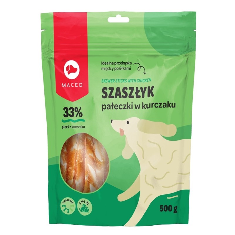 MACED Przysmak dla psa - pałeczki wołowe białe z kurczakiem 500g MACED Przysmak dla psa - pałeczki wołowe białe z kurczakiem 500g