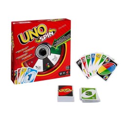 Mattel Karty UNO Spin Towarzyska, imprezowa i rodzinna gra karciana JGR00 PUD5
