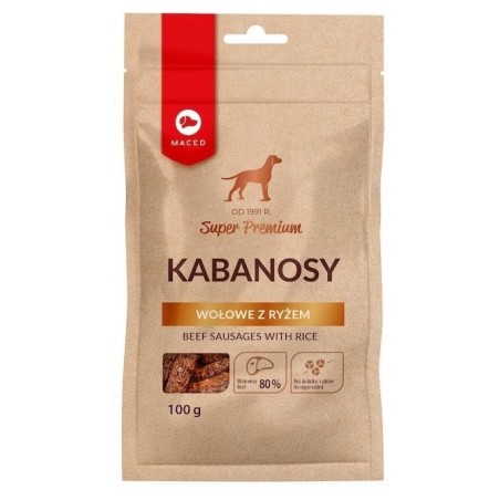 MACED Kabanosy wołowe z ryżem - przysmak dla psa - 100 g