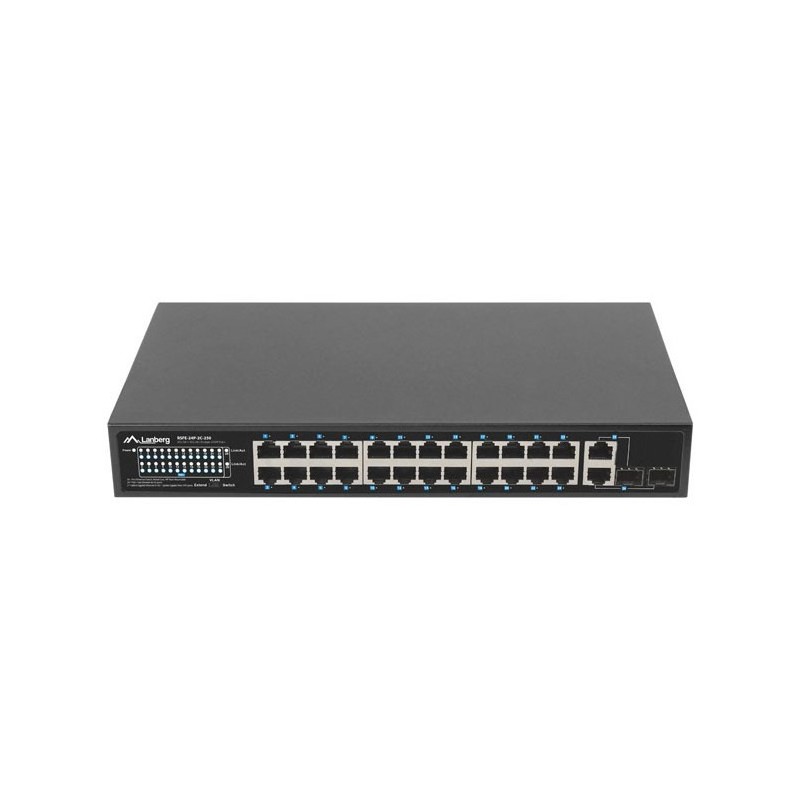 SWITCH LANBERG RSFE-24P-2C-250 24X 100MB POE+/2X COMBO RACK 19" GIGABIT ETHERNET 250W SWITCH LANBERG RSFE-24P-2C-250 24X 100MB POE+/2X COMBO RACK 19" GIGABIT ETHERNET 250W