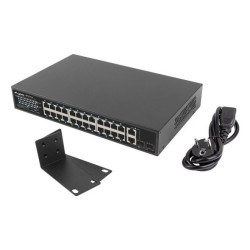 SWITCH LANBERG RSFE-24P-2C-250 24X 100MB POE+/2X COMBO RACK 19" GIGABIT ETHERNET 250W
