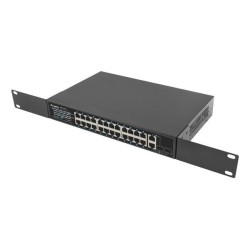 SWITCH LANBERG RSFE-24P-2C-250 24X 100MB POE+/2X COMBO RACK 19" GIGABIT ETHERNET 250W
