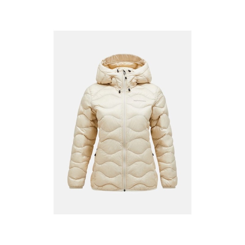 Kurtka puchowa damska PEAK PERFORMANCE Helium Down Hood Jacket Women beżowy