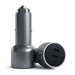 Satechi - Zasilacz samochodowy - 40 W - PD - 2 porty wyjściowe (24 pin USB-C) - Aluminium