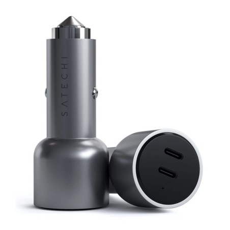 Satechi - Zasilacz samochodowy - 40 W - PD - 2 porty wyjściowe (24 pin USB-C) - Aluminium