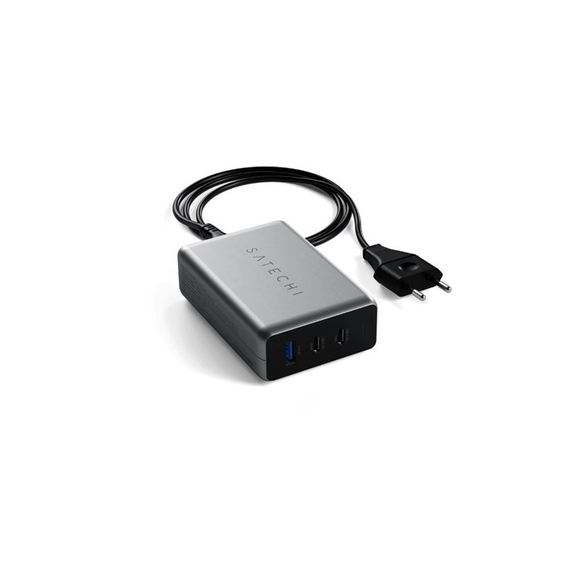 Ładowarka sieciowa Satechi USB-C PD GaN Charger 100W, 2x USB-C, 1x USB-A (space gray)