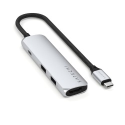 Satechi 4-w-1 USB-C Slim Multiport Adapter 4K - aluminiowy adapter do urządzeń mobilnych USB-C (USB-C, 4K HDMI, 2x USB-A)
