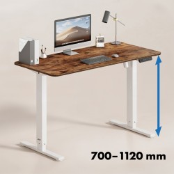Biurko elektryczne regulacja wys. Ergo Office, max wys. 1160mm, max - 80 kg, bez blatu do pracy stojąco siedzącej, białe, ER-400