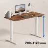 Biurko elektryczne regulacja wys. Ergo Office, max wys. 1160mm, max - 80 kg, bez blatu do pracy stojąco siedzącej, białe, ER-400