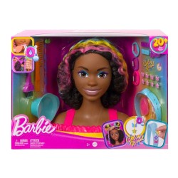Barbie Głowa do stylizacji Neonowa tęcza Kręcone włosy HMD79 MATTEL