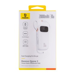 Baseus QPow2 Litowo-polimerowy (LiPo) 20000 mAh Biały