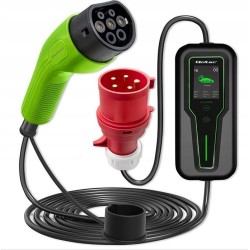Qoltec Mobilna ładowarka do samochodu elektrycznego EV z regulacją 2w1 Typ2 SCHUKO 3.5kW 230V LCD Przenośna Wallbox 5m