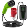Qoltec Mobilna ładowarka do samochodu elektrycznego EV z regulacją 2w1 Typ2 SCHUKO 3.5kW 230V LCD Przenośna Wallbox 5m
