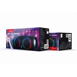 GEMBIRD PRZENOŚNY GŁOŚNIK BLUETOOTH LED RMS 2X 5W, WBUDOWANY MIKROFON, KOLOR CZARNY, USB, AUX, MICROSD