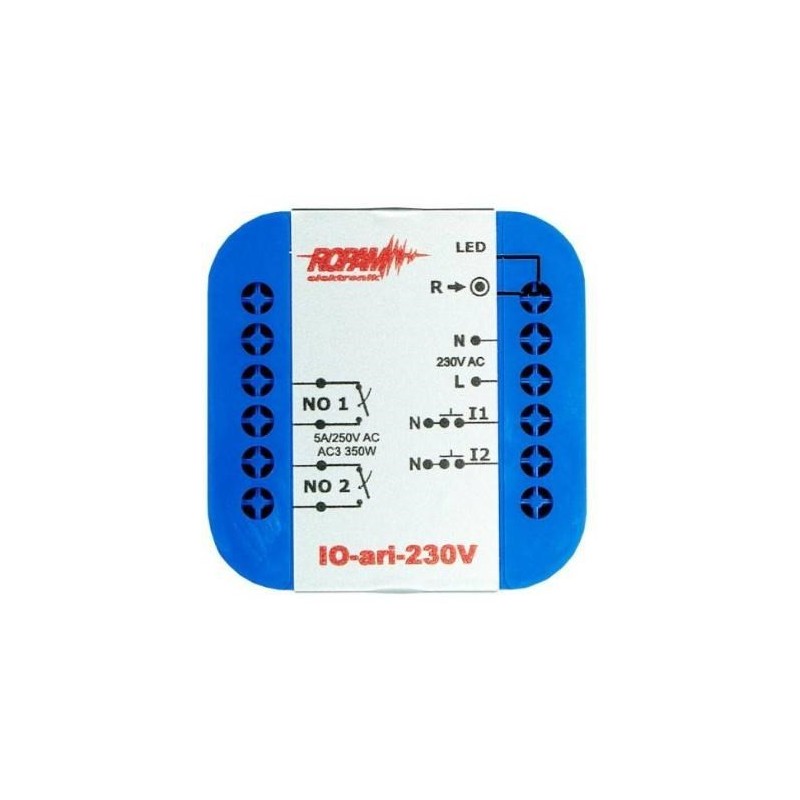 ROPAM IO-ari-230V bezprzewodowy, douszkowy, dwukanałowy sterownik 230VAC, 2xNO, 2xIN (N)