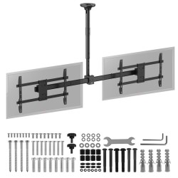 MACLEAN UCHWYT SUFITOWY DLA DWÓCH TV, MAX. OBCIĄŻENIE 2X40KG, 34-60", MAX VESA 600X400 MC-111 B
