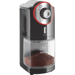 Melitta Molino 100 W Czarny, Czerwony, Stal nierdzewna