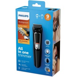 Philips MULTIGROOM Series 3000 Trymer do twarzy i włosów 9 w 1 z 9 nasadkami